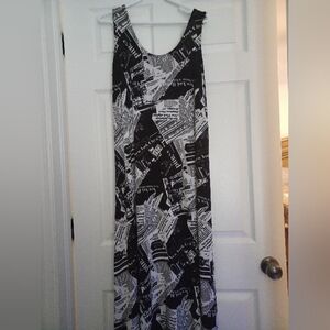 Jostar Womens Size XL Tank Newsprint Midi Dress